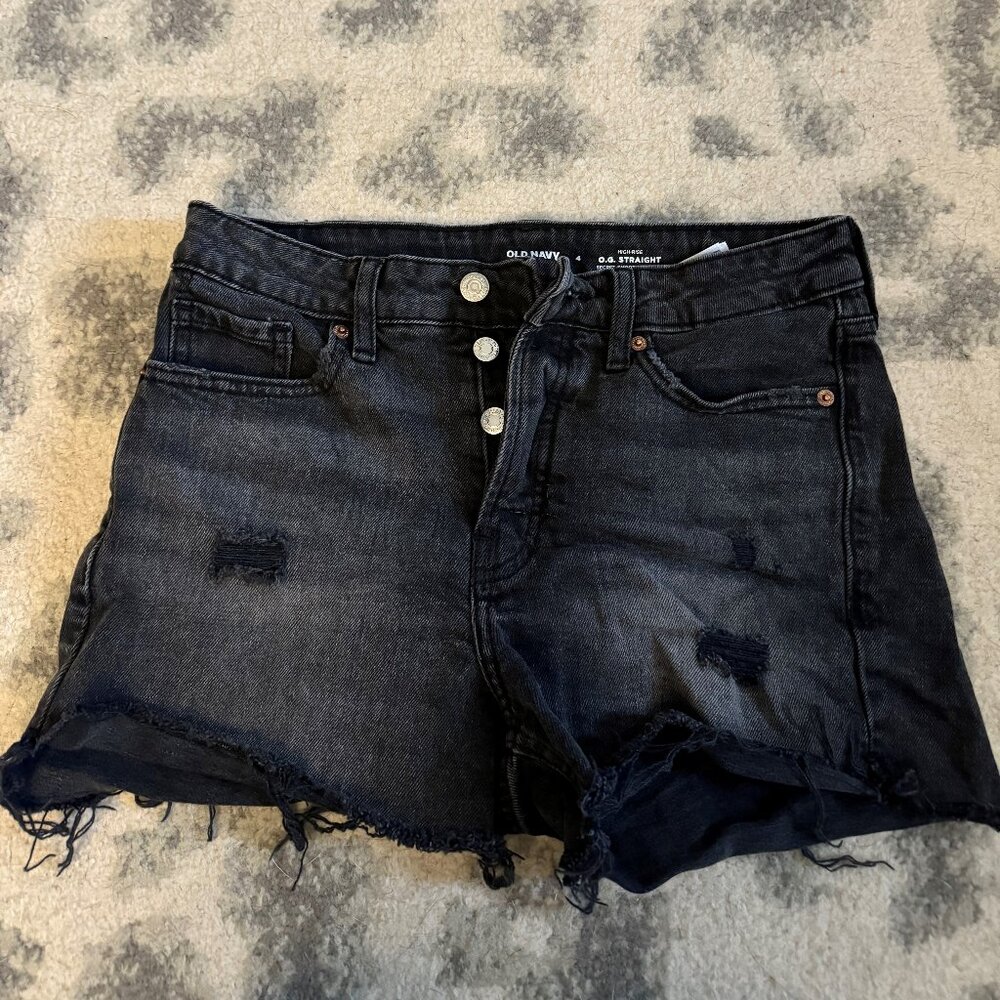 Old Navy - High Rise - O.G. Straight Black Jean Shorts